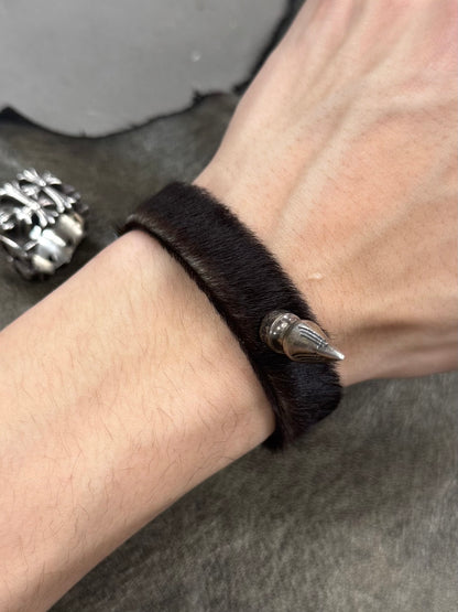 Chrome Hearts Pony-Hair ‘Spike’ 925 Silver Bracelet