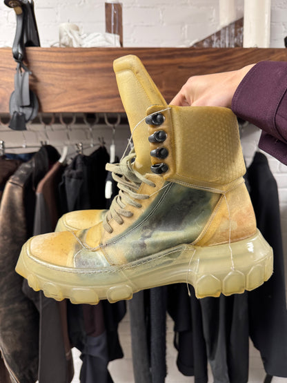 SS2019 Rick Owens ‘Babel’ Tractor Sole Translucent Hiking Boots