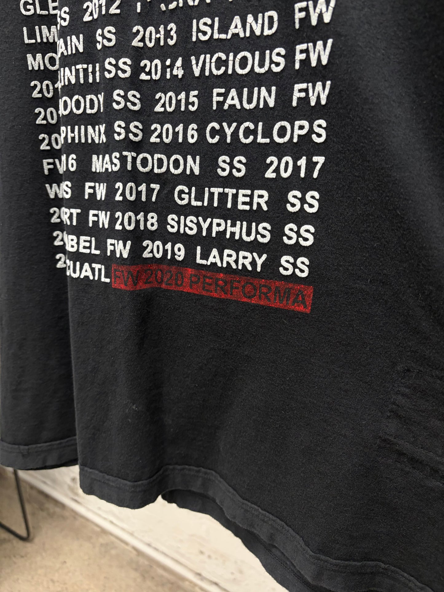 AW2020 Rick Owens ‘Performa’ Collections History T-Shirt
