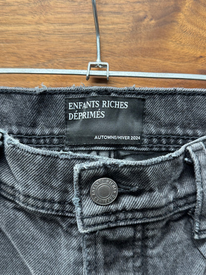 AW2024 Enfants Riches Deprimes Flared Black ‘Patch Repair’ Denim