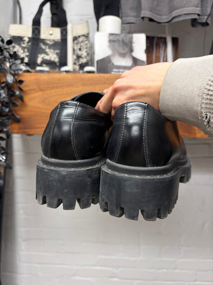 Balenciaga ‘Sergent’ 20mm Platform Sole Black Calfskin Leather Derbys