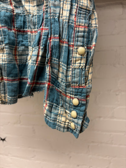 Kapital ‘Scruched’ Plaid Button Snap Western Detailed Shirt