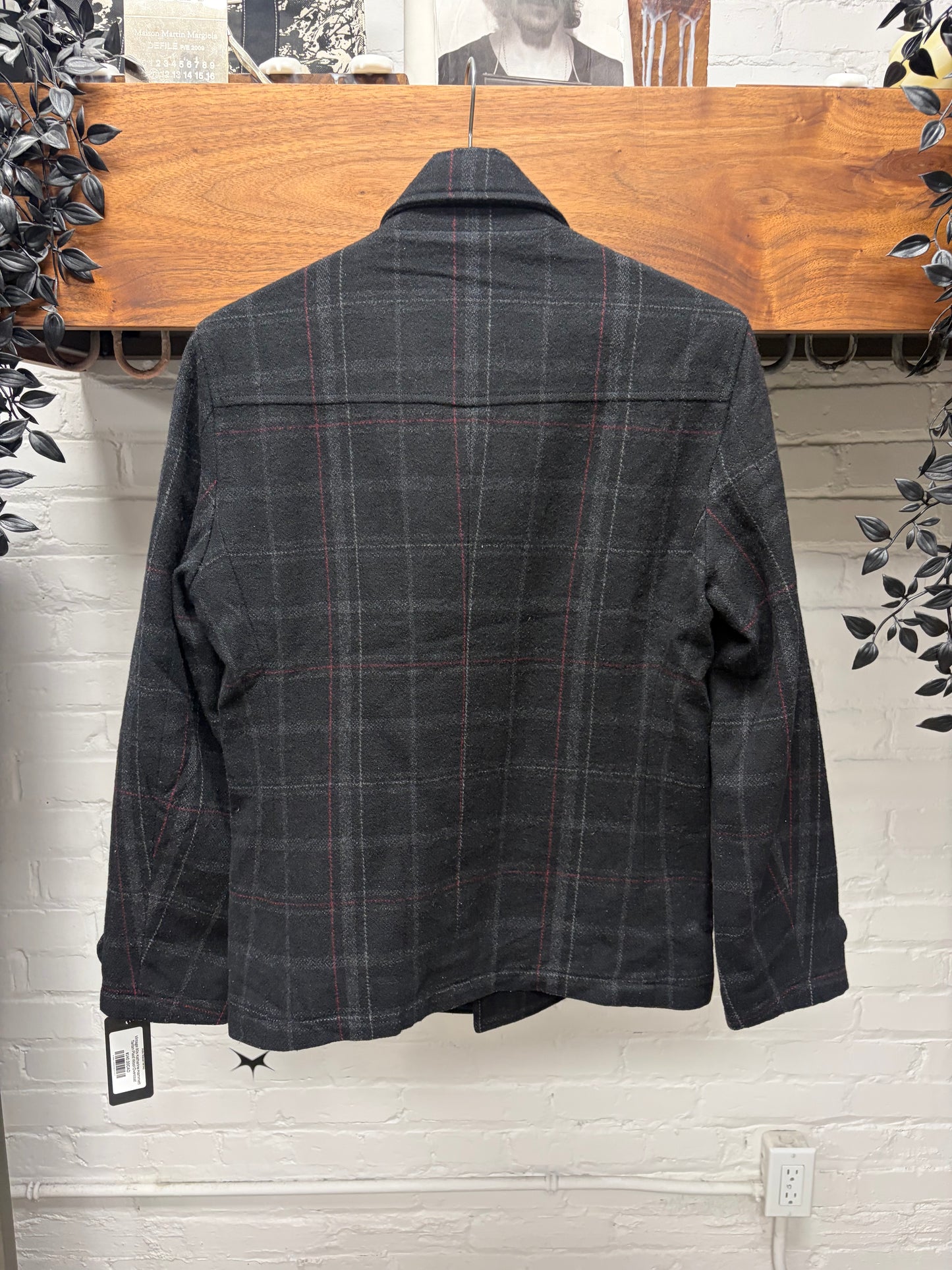 Vintage 90s Katharine Hamnett Tartan Plaid Wool Overcoat