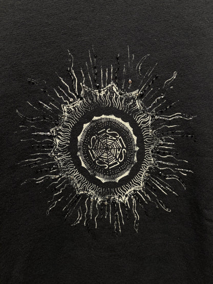 2018 Saint Laurent ‘Scorching Sun’ Black Embroidered Logo Sweatshirt
