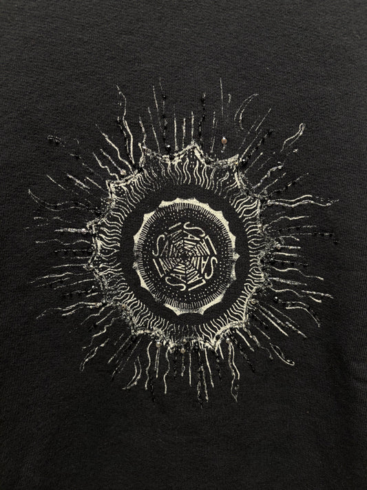 2018 Saint Laurent ‘Scorching Sun’ Black Embroidered Logo Sweatshirt