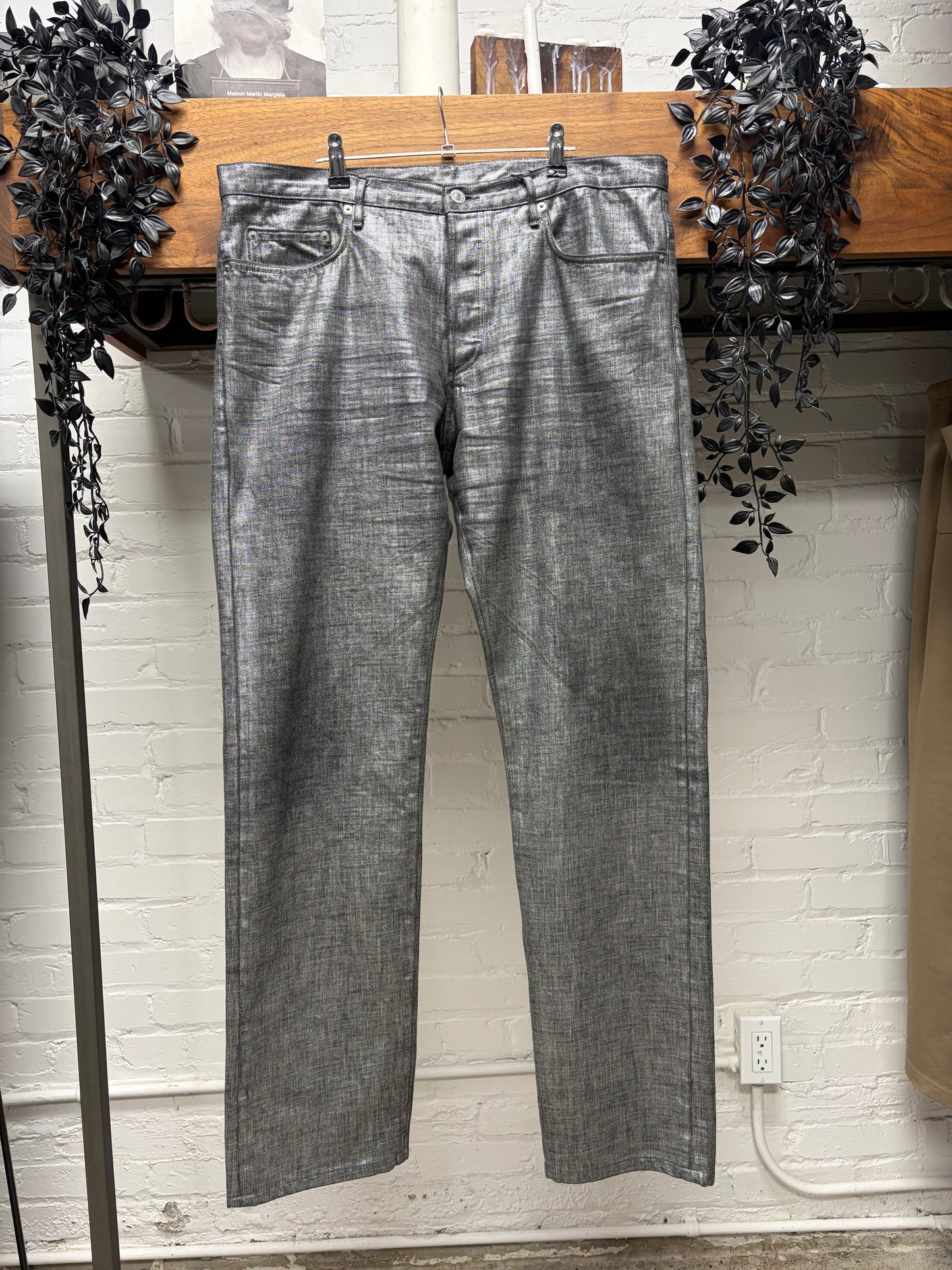 Dior Homme by Kris Van Assche ‘Radioactivity’ Silver Coated Skinny Jeans