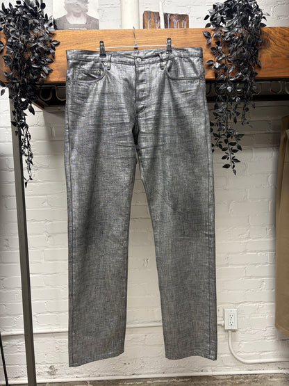 Dior Homme by Kris Van Assche ‘Radioactivity’ Silver Coated Skinny Jeans