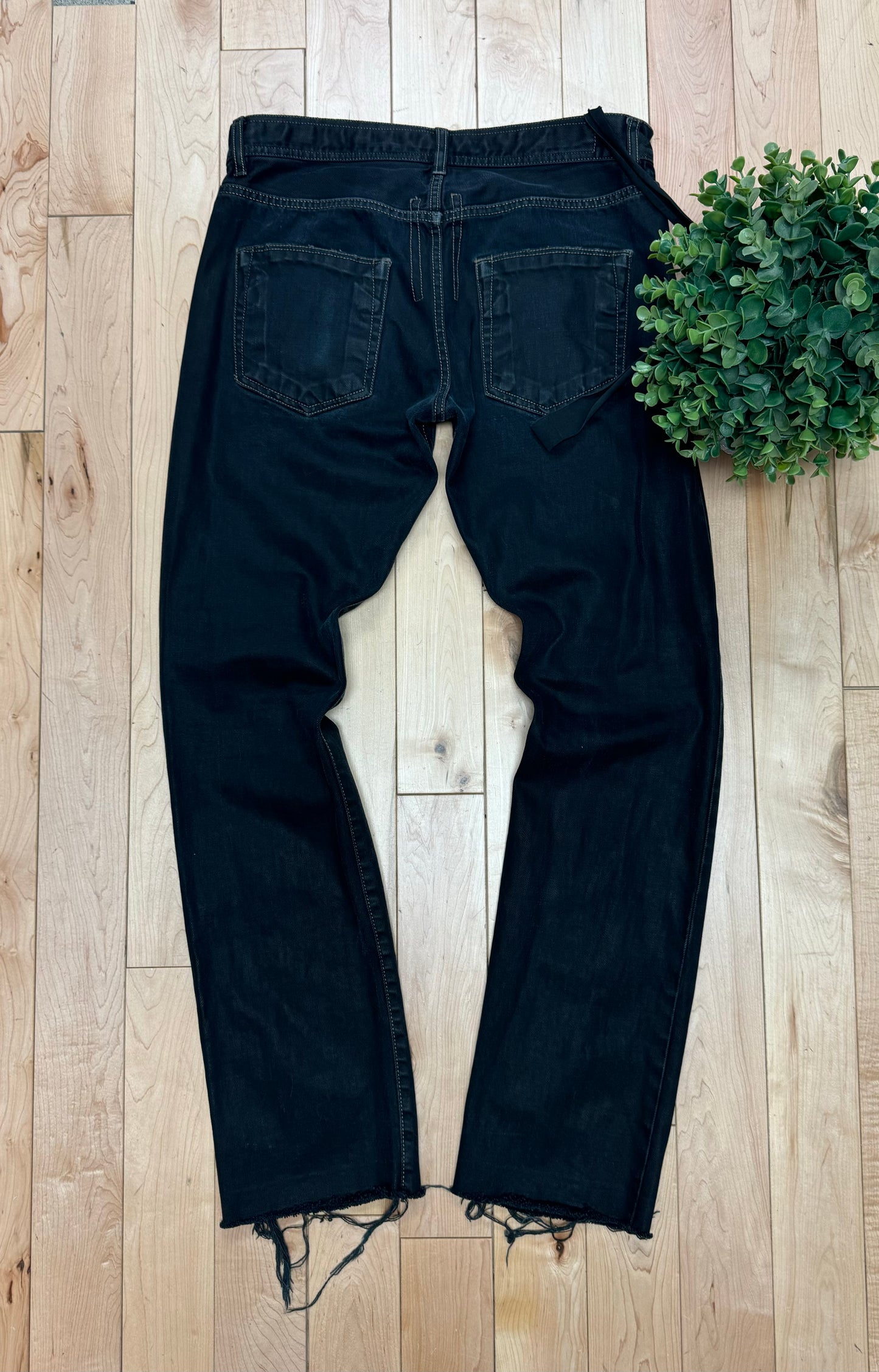 Rick Owens Waxed Detroit Cut Denim