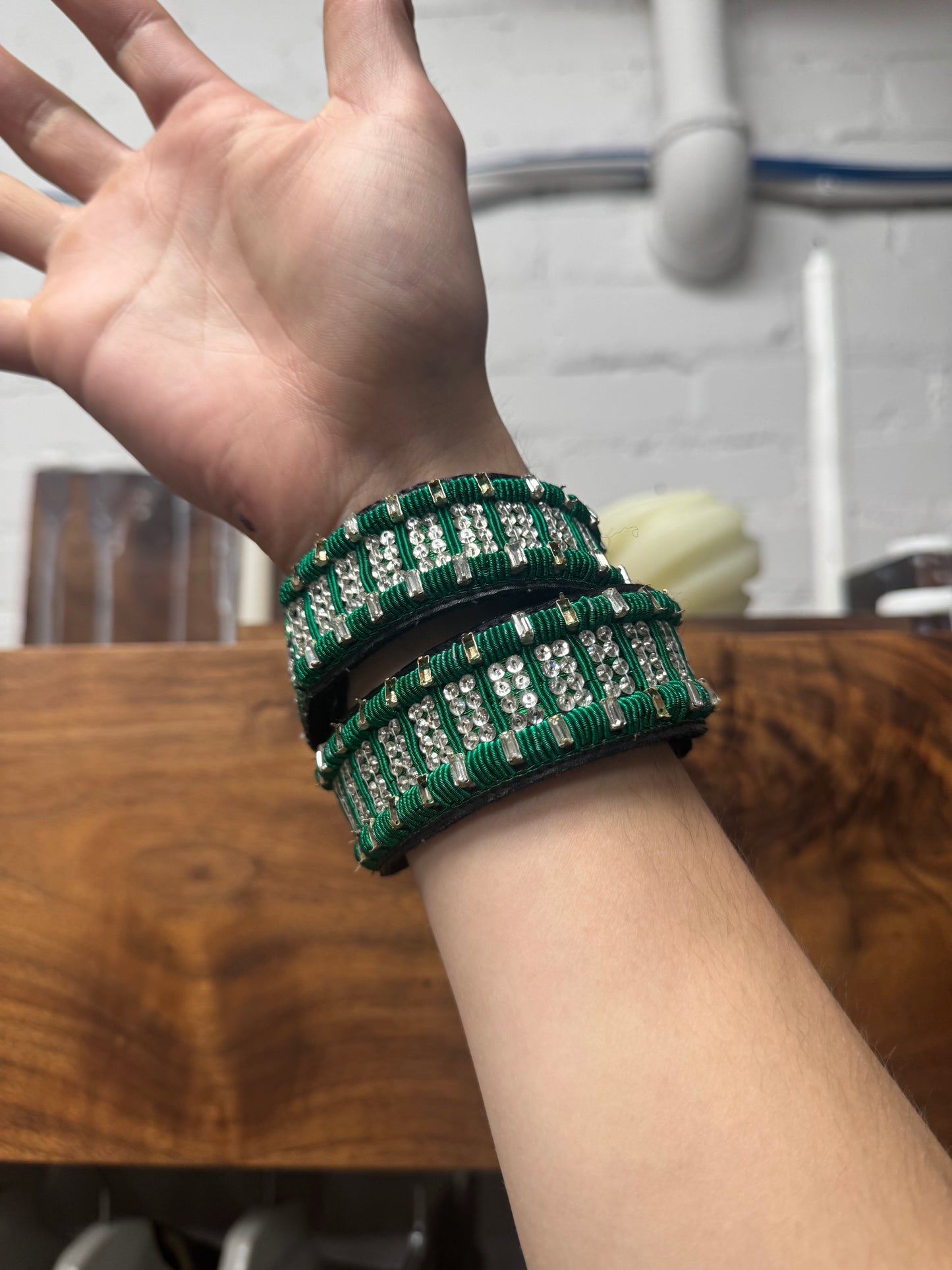 Walter Van Beirendonck Crystal Embellished Snake Bracelet