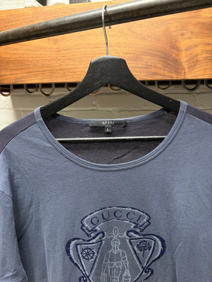 2000s Gucci Varsity Logo Graphic T-Shirt