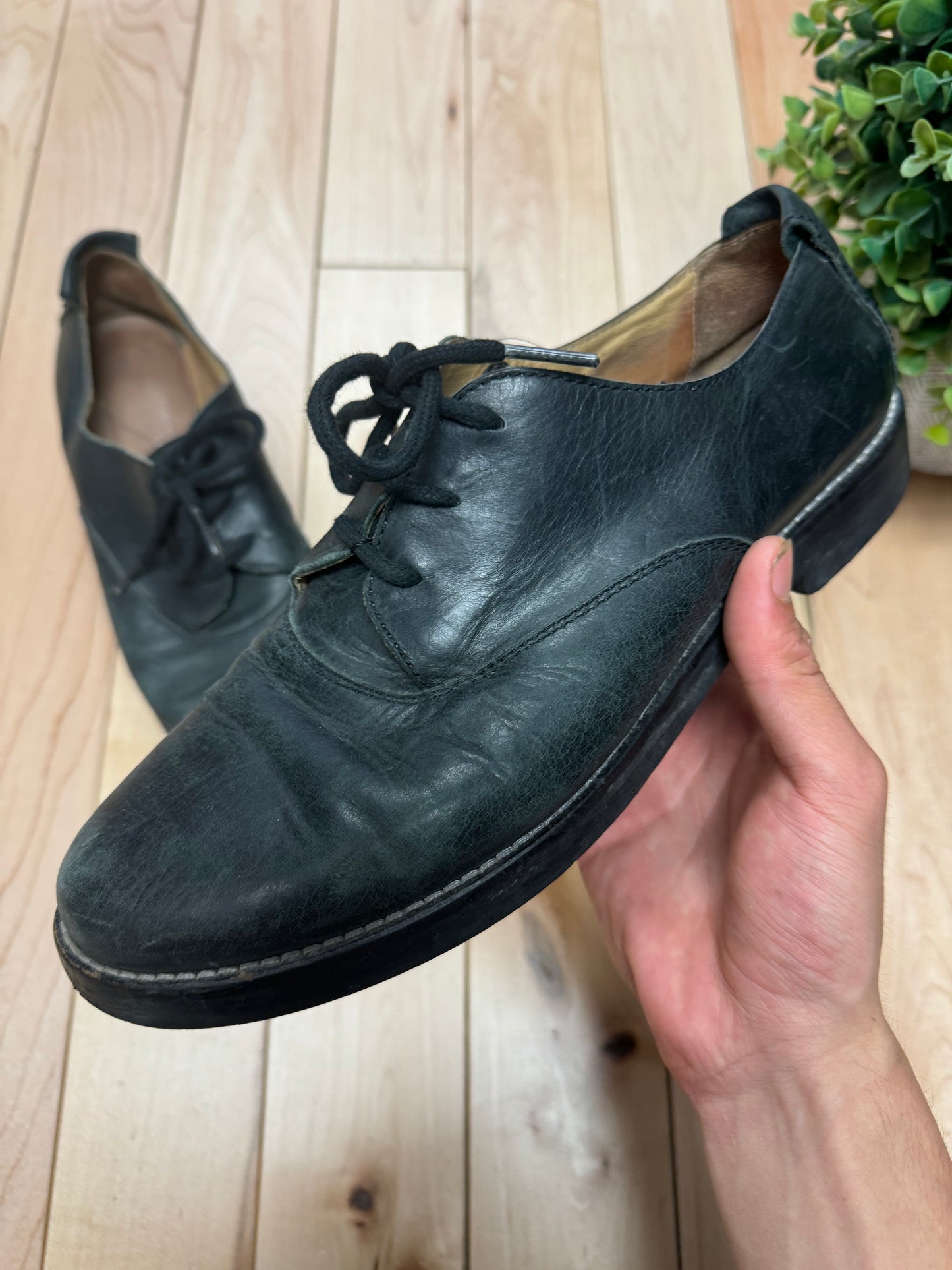 Maison Margiela MM6 Black Leather Derbies