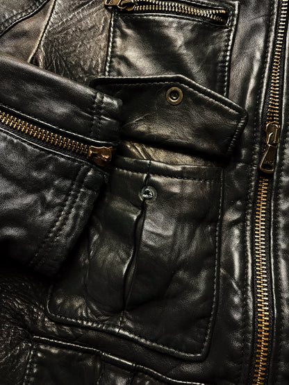 2000’s Lambskin Leather Dolce & Gabbana Six Pocket Leather Zip-Up Jacket