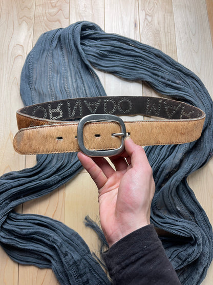 Tornado Mart Studded Silver Fur Logo Belt