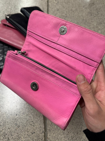 Chrome Hearts Pink ‘Continental’ Long Calfskin Leather Wallet