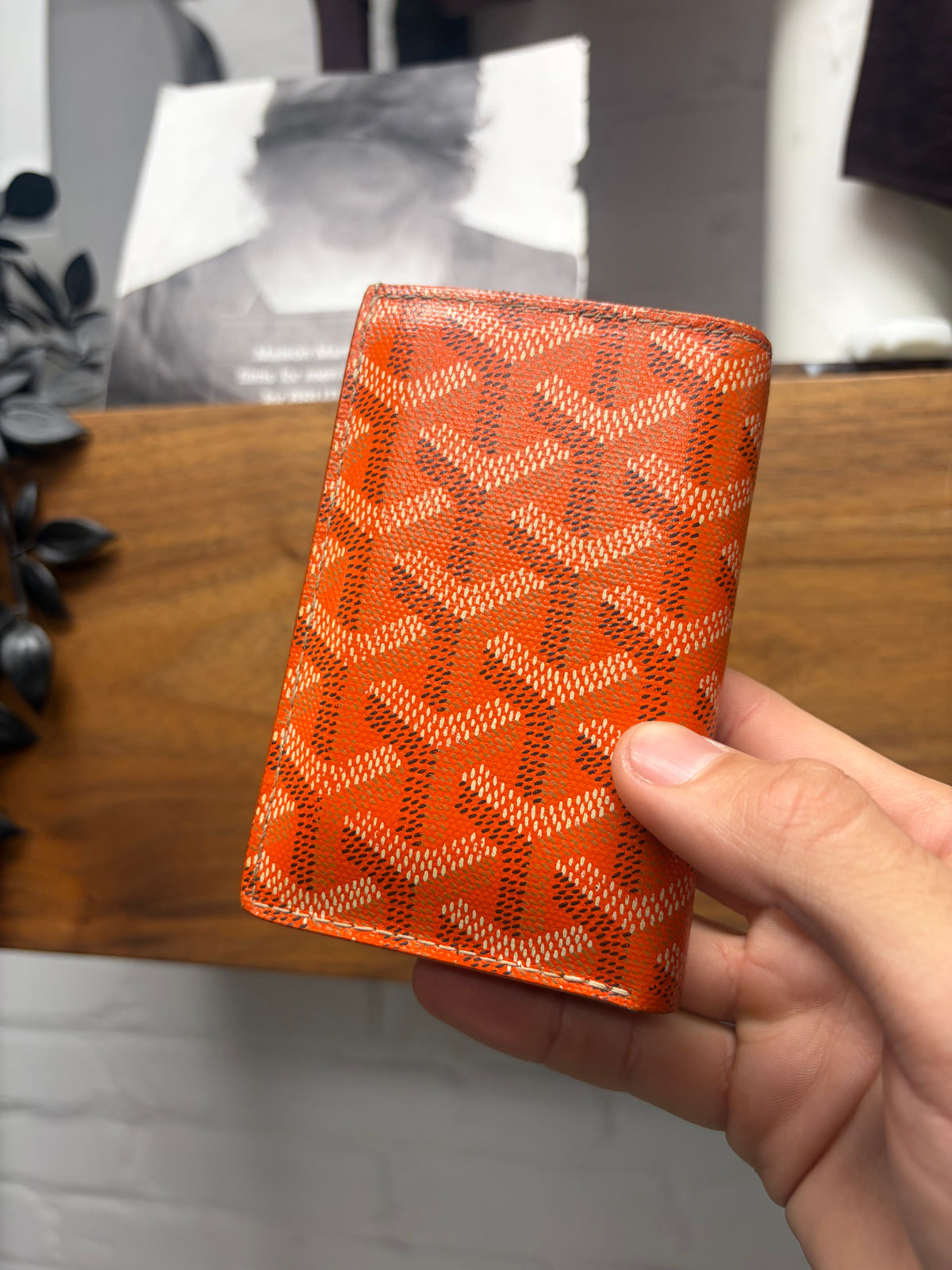 Goyard ‘Goyardine’ Orange Monogram Bifold Wallet