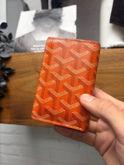 Goyard ‘Goyardine’ Orange Monogram Bifold Wallet
