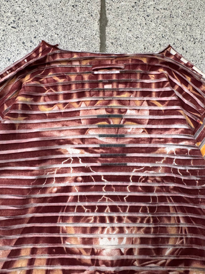 SS2001 Jean Paul Gaultier ‘Satan’ Gargoyle Print Mesh 3/4 Sleeve Top