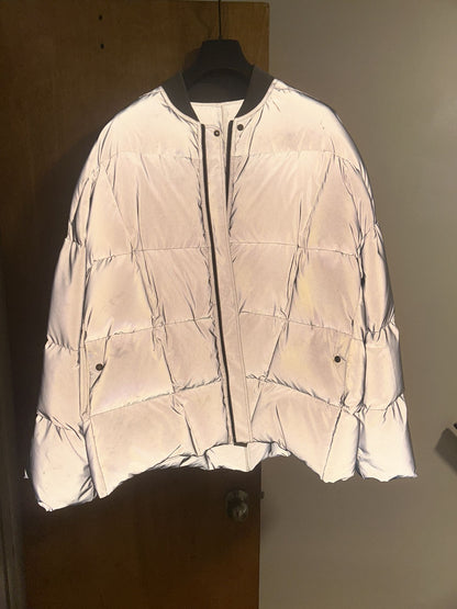 AW2022 Rick Owens Mainline ‘Strobe’ 3M Reflective Padded Bomber Jacket
