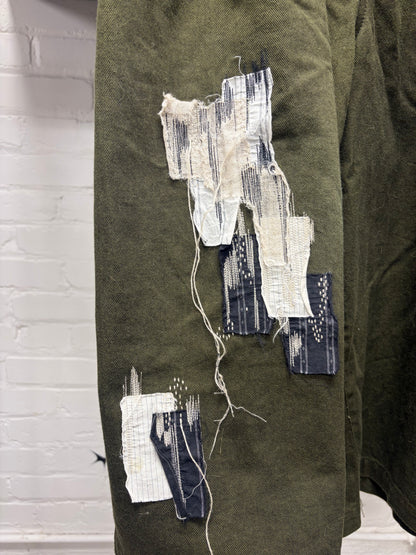 Yohji Yamamoto 'S'yte' Green Wool Patchwork Wide Leg Drawstring
Cropped Pants