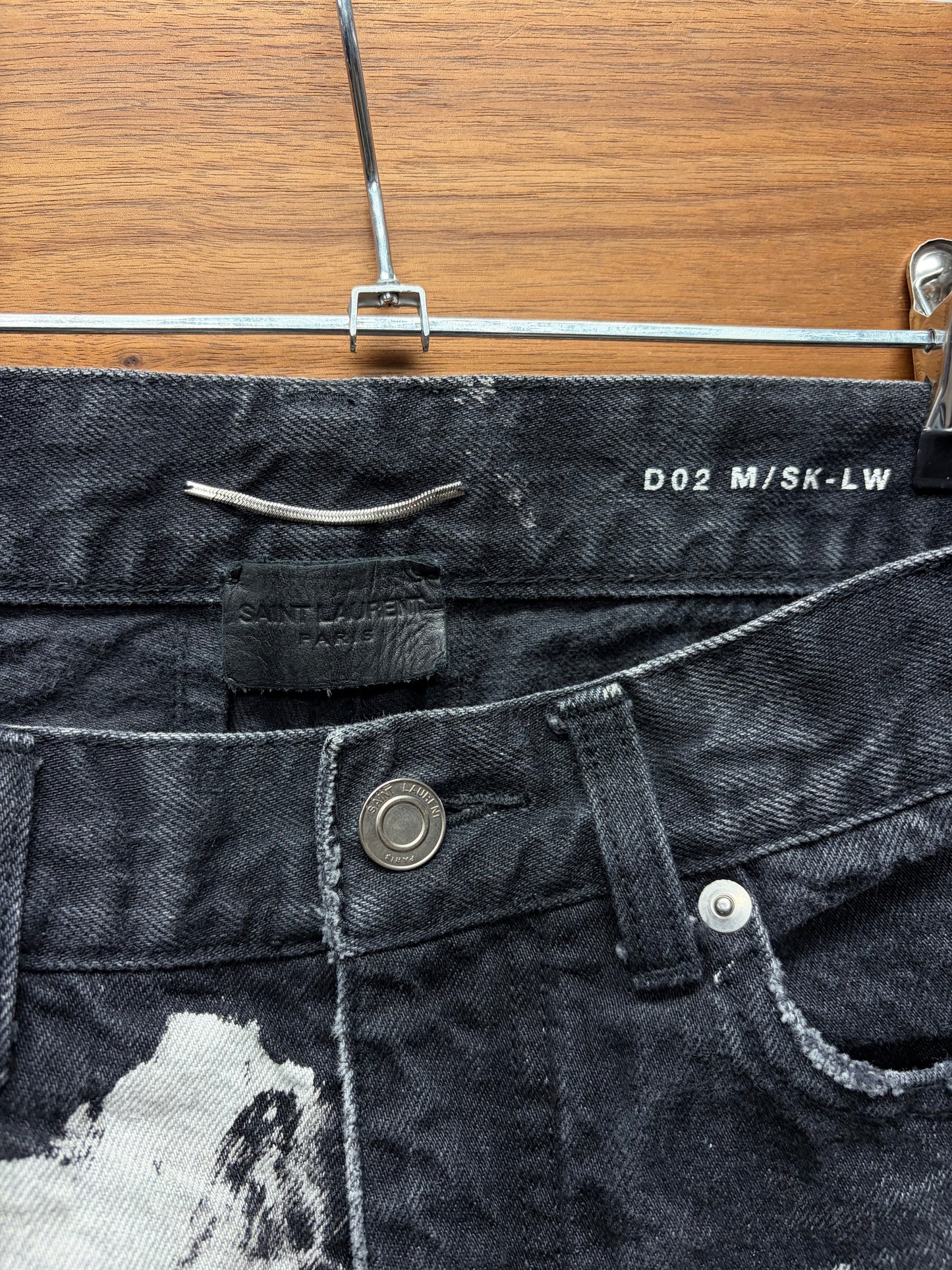 2015 Saint Laurent ‘D02’ Bleach Distressed Skinny Jeans