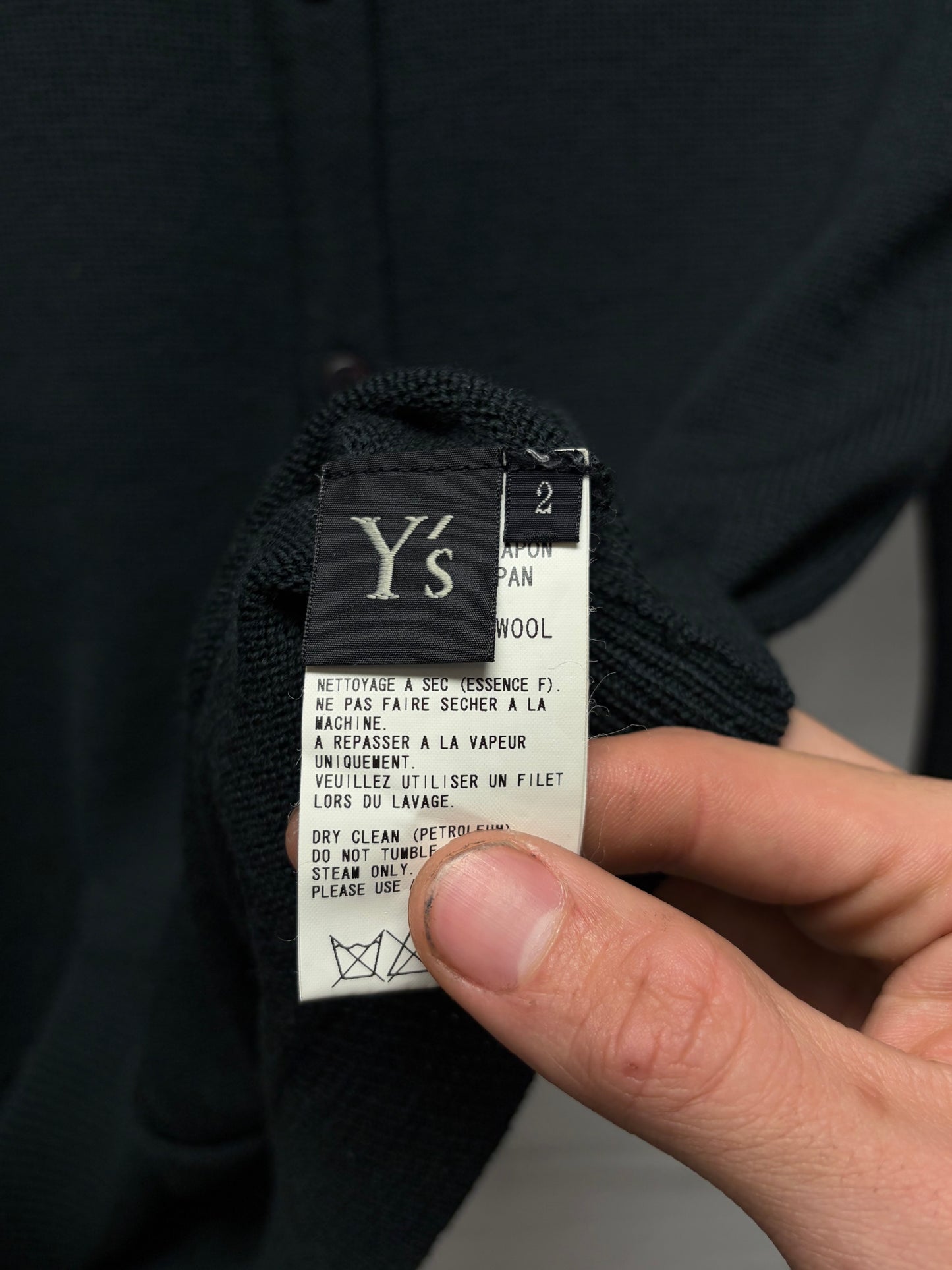 Yohji Yamamoto Y’s Murky Blue Collared Cardigan