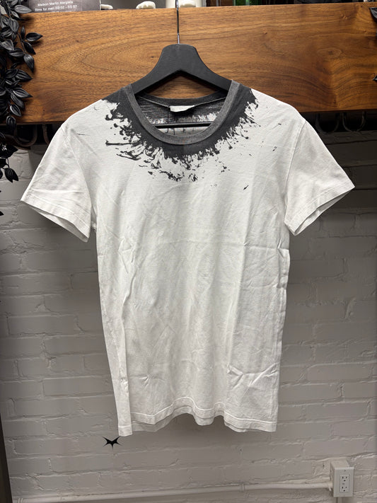 AW2010 Dior Homme ‘Coal’ Painted Collar White Short Sleeve T-Shirt