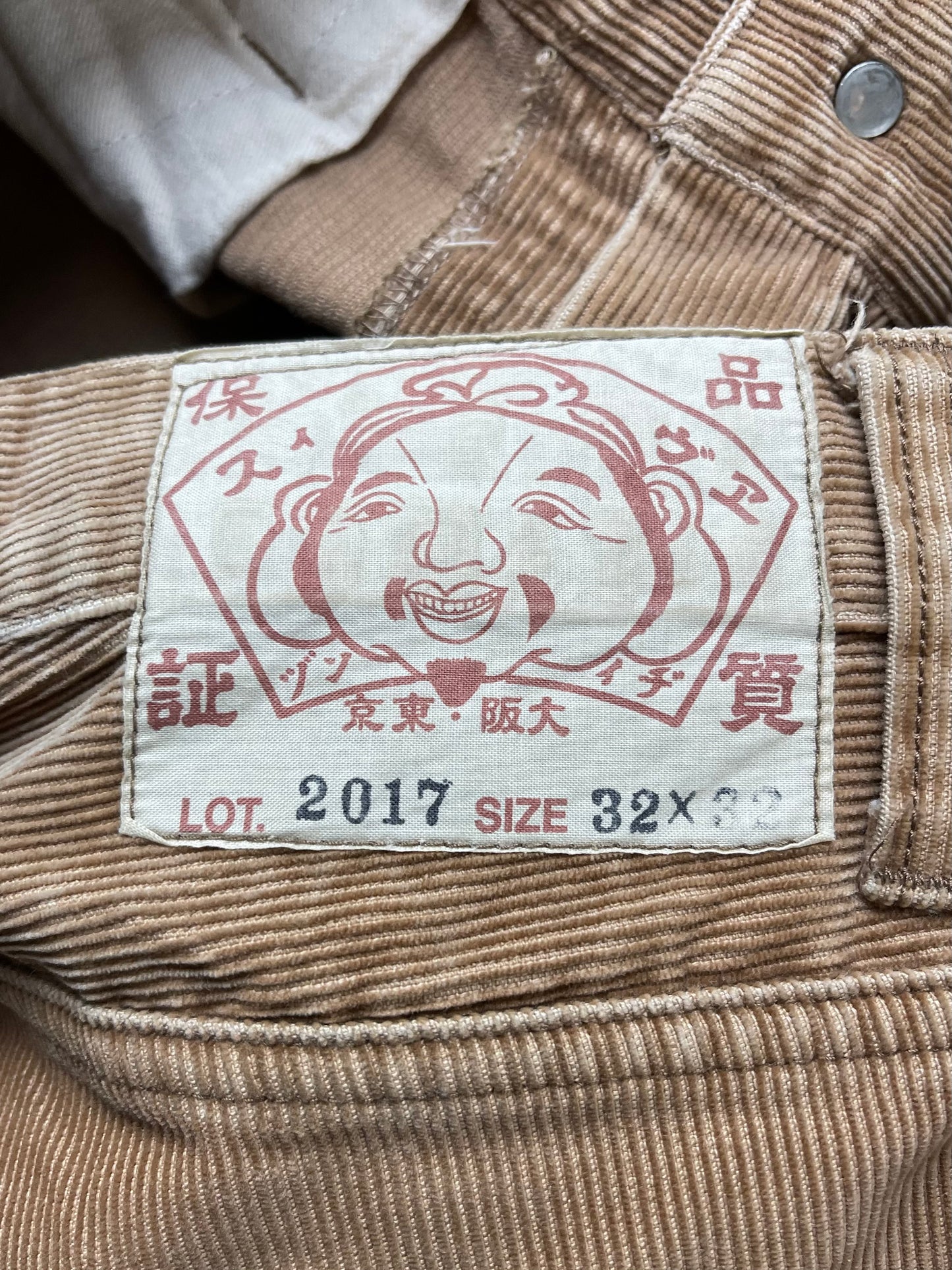 Evisu Corduroy Gull Logo Flared Pants