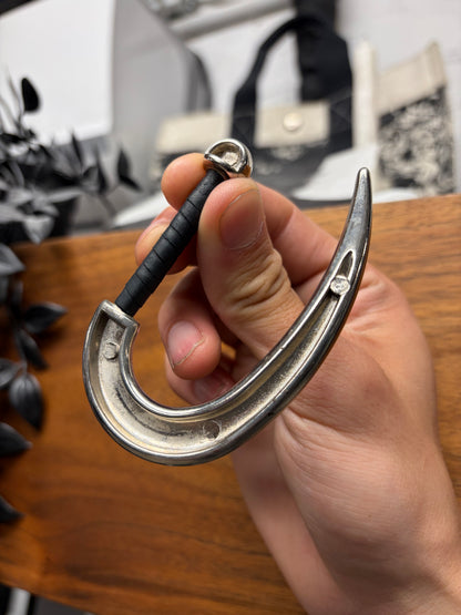 Gareth Pugh ‘Scythe’ Silver Tone/Leather Hook Ring