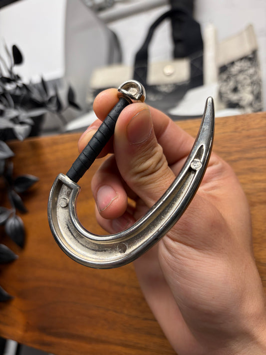 Gareth Pugh ‘Scythe’ Silver Tone/Leather Hook Ring