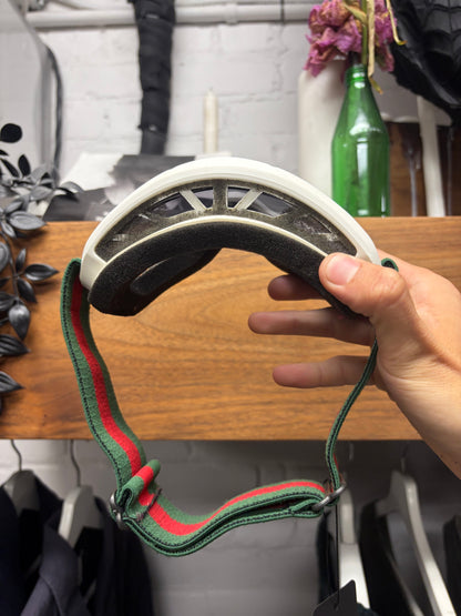 Gucci Red/Green Striped Logo ‘Kids Size’ Ski Goggles
