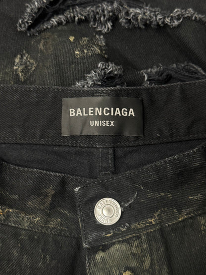 SS2023 Balenciaga ‘Mudshow’ Destroyed Mud Wash Wide Leg Denim