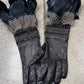 Alexander McQueen Genuine Feathers/Chain Mail Leather Gloves