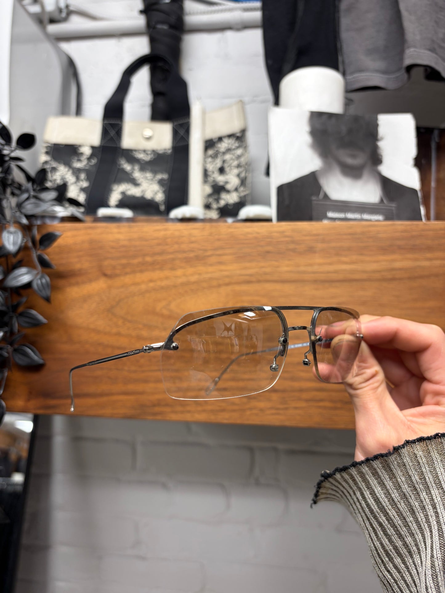 Gucci Rimless Clear Tint Silver Frame Sunglasses