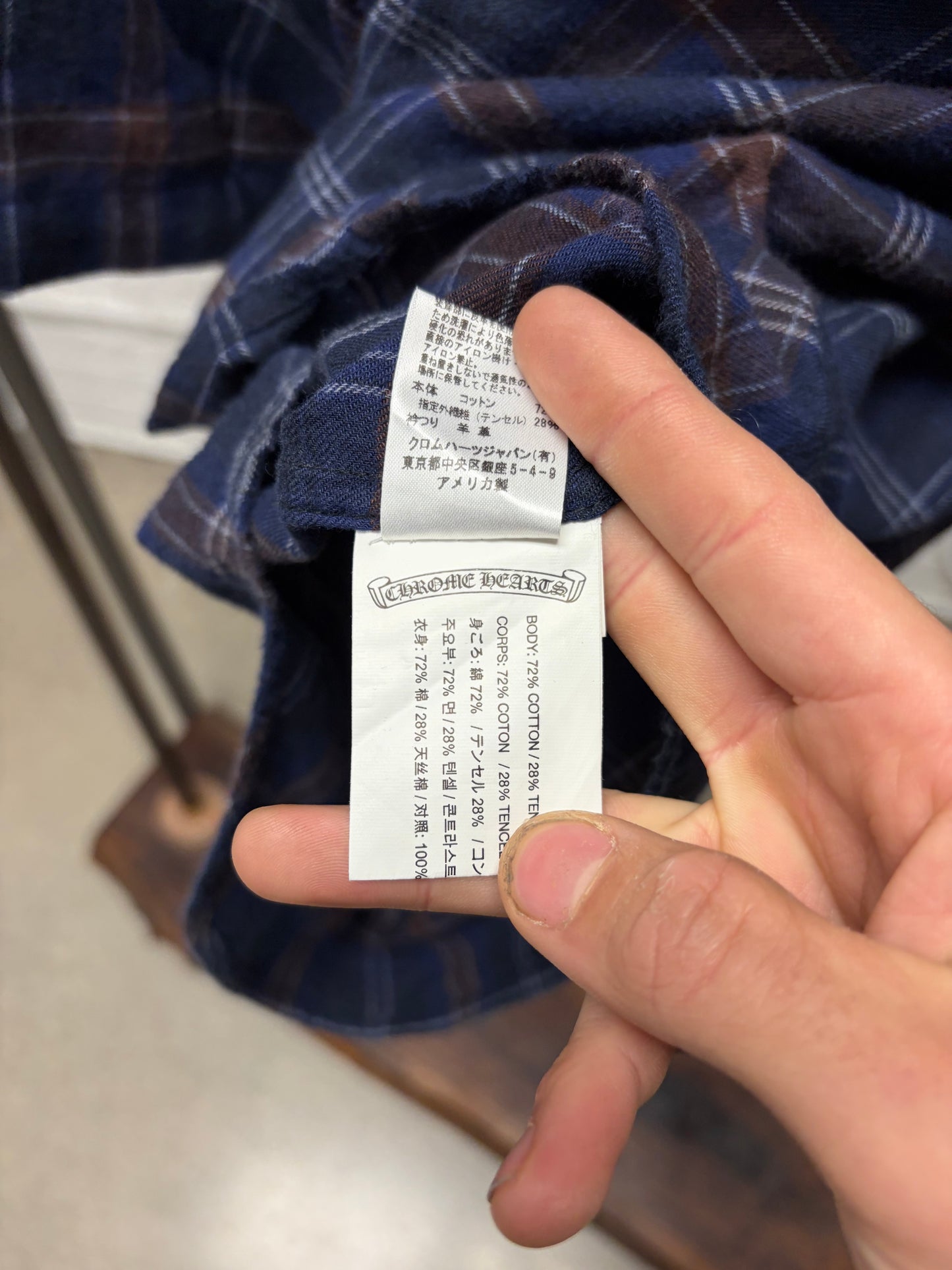 Chrome Hearts ‘Heywood’ 925 Silver ‘Dagger Zip’ Plaid Short Sleeve Shirt