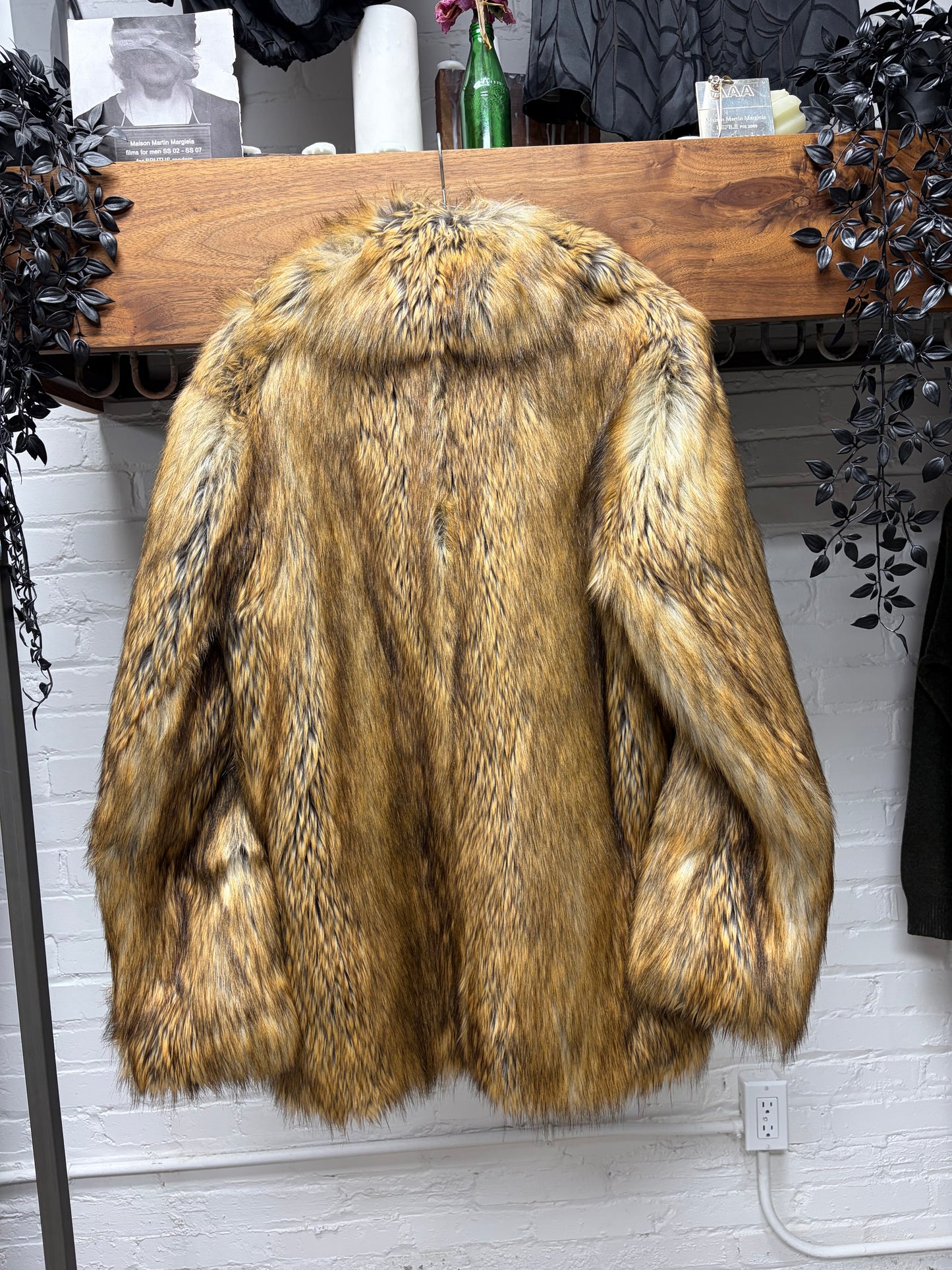 Dries Van Noten Faux Fur Oversized Brown Coat