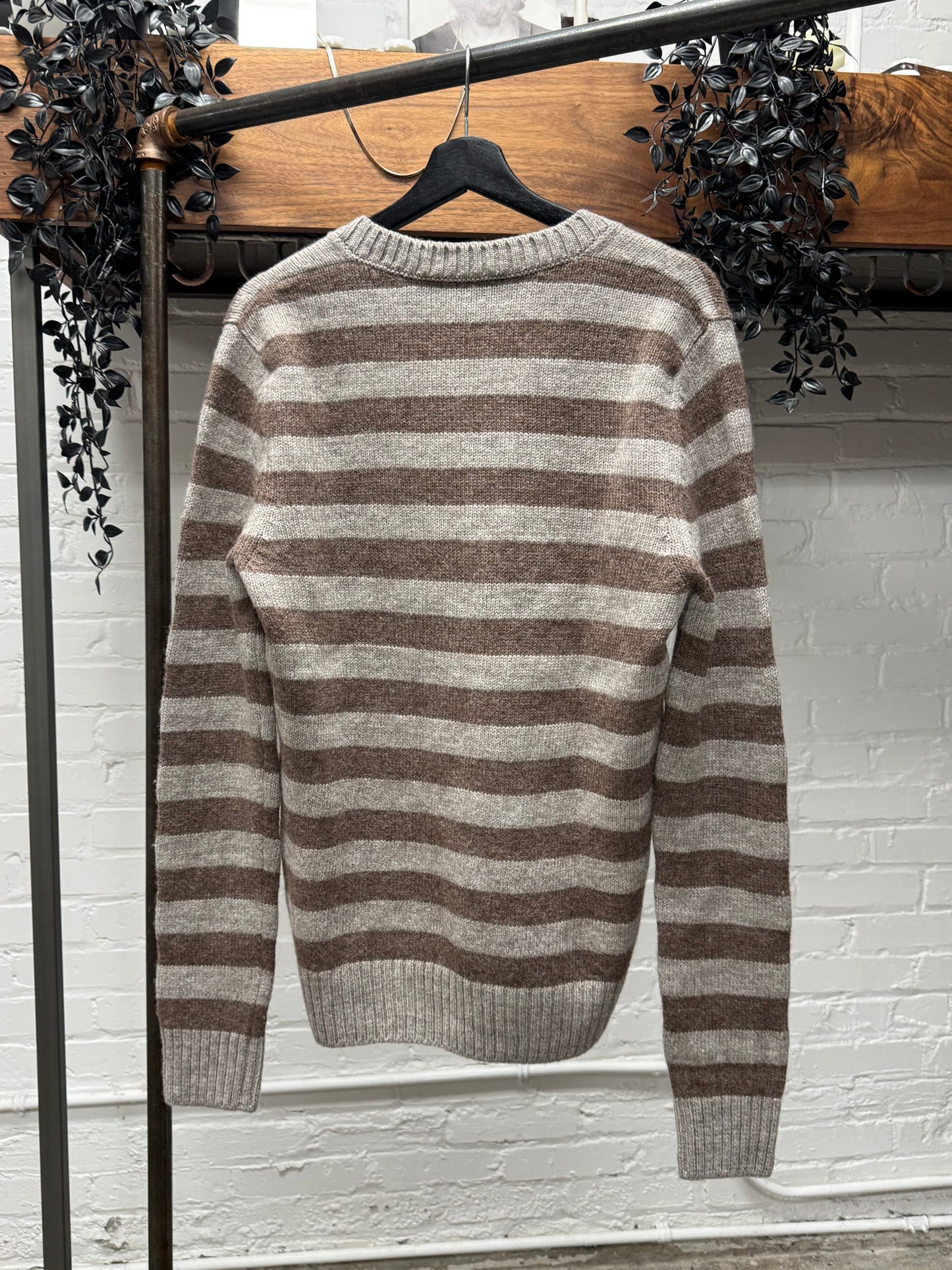 2000s Dolce & Gabbana Mainline ‘Alpaca Wool’ Striped V-Neck Sweater