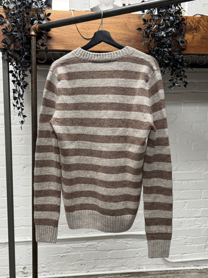 2000s Dolce & Gabbana Mainline ‘Alpaca Wool’ Striped V-Neck Sweater