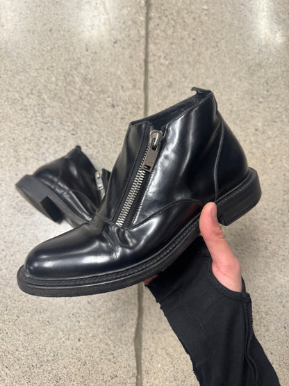 Saint Laurent Black Patent Leather ‘Side-Zip’ Ankle Boots