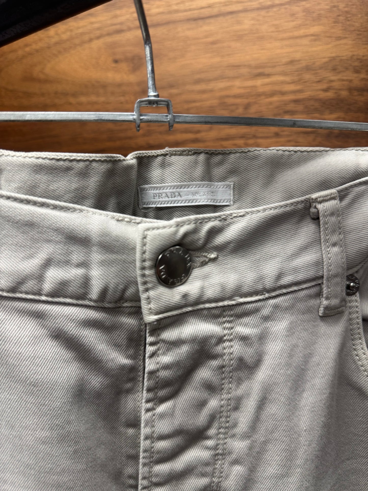 2009 Prada Tan Khaki ‘Button Fly’ Bootcut Pants