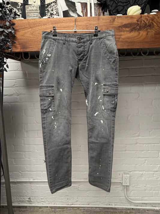 Undercover x Hysteric Glamour Paint Splattered Grey Skinny Jeans