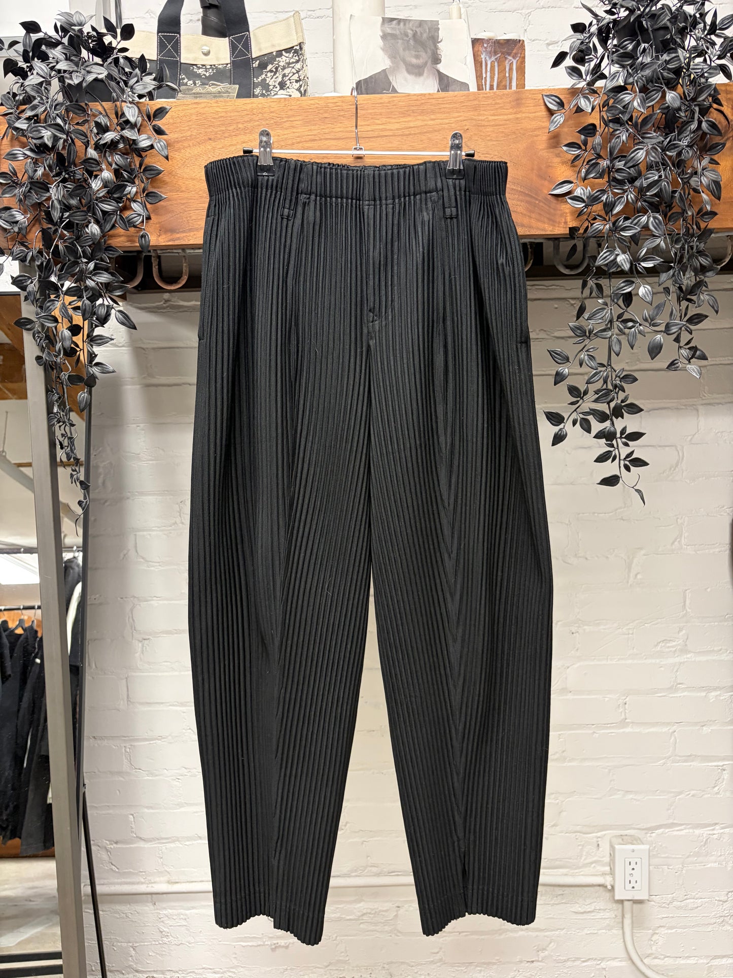 Issey Miyake Homme Plisse Black Pleated Trousers