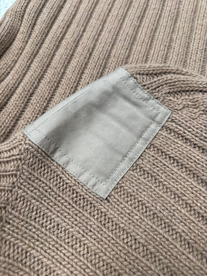 2000s OG Helmut Lang ‘Military Patch’ Ribbed Knit Sweater