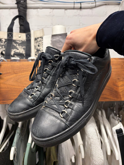 2016 Balenciaga by Demna Gvasalia ‘Arena’ Black Low Top Leather Sneakers