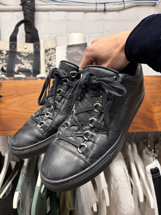 2016 Balenciaga by Demna Gvasalia ‘Arena’ Black Low Top Leather Sneakers