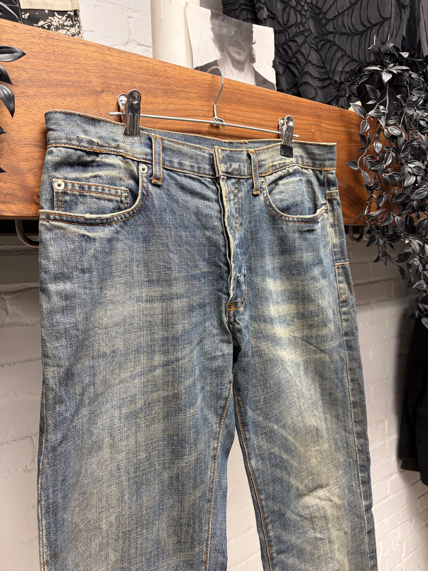 Dior Homme Dirt Washed Blue Slim/Straight Leg Denim