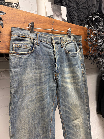 Dior Homme Dirt Washed Blue Slim/Straight Leg Denim