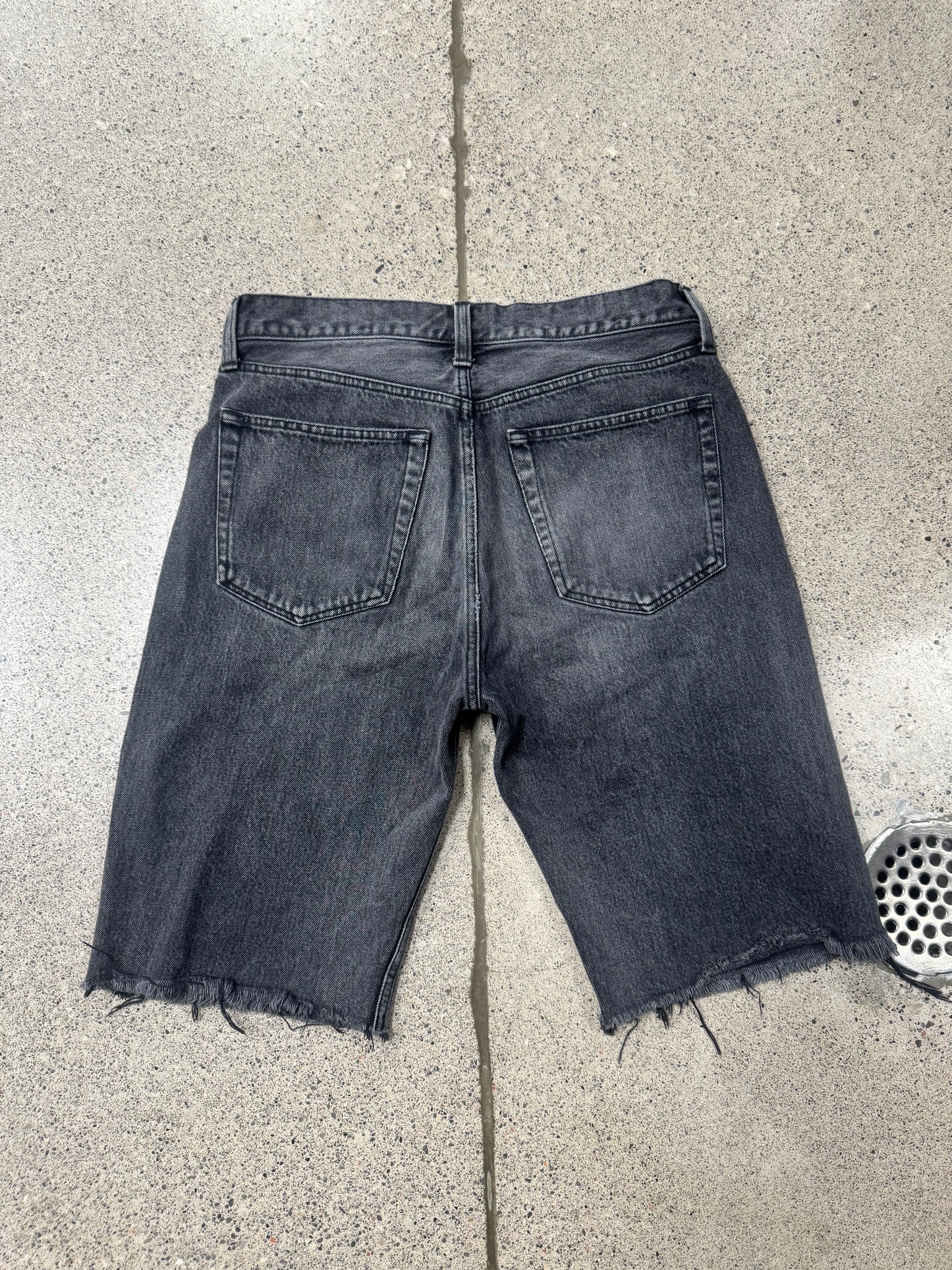 2018 Balenciaga ‘Washed Black’ Cutoff Denim Shorts