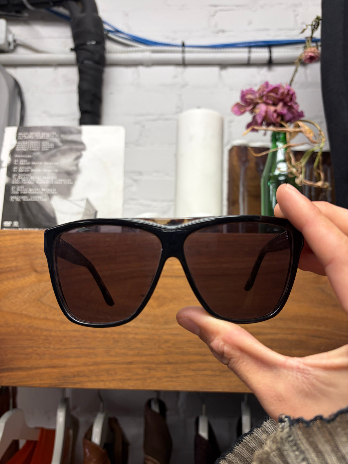 Gucci Brown/Gold ‘GG Logo’ Tortoiseshell Aviator Sunglasses