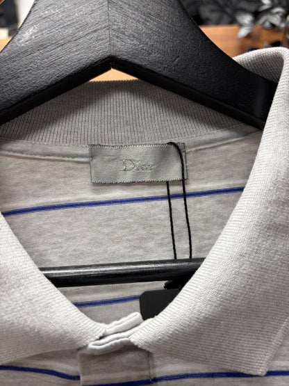 Dior Homme Striped Grey Cotton Polo