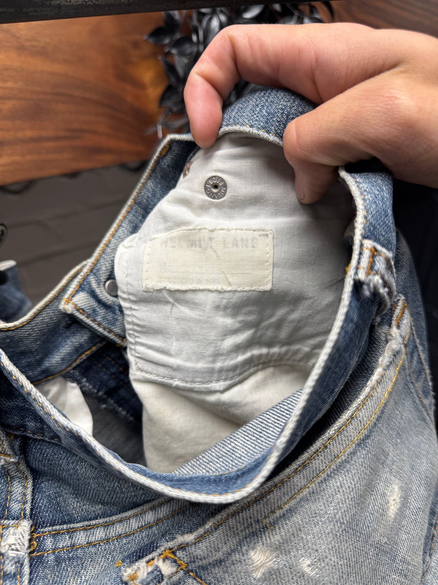 1998 Helmut Lang ‘Dirt Wash’ Blue Bootcut Denim